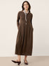 Wool Arc-Panel Sculpted Pleats Midi Dress CALISTA by LINTICO