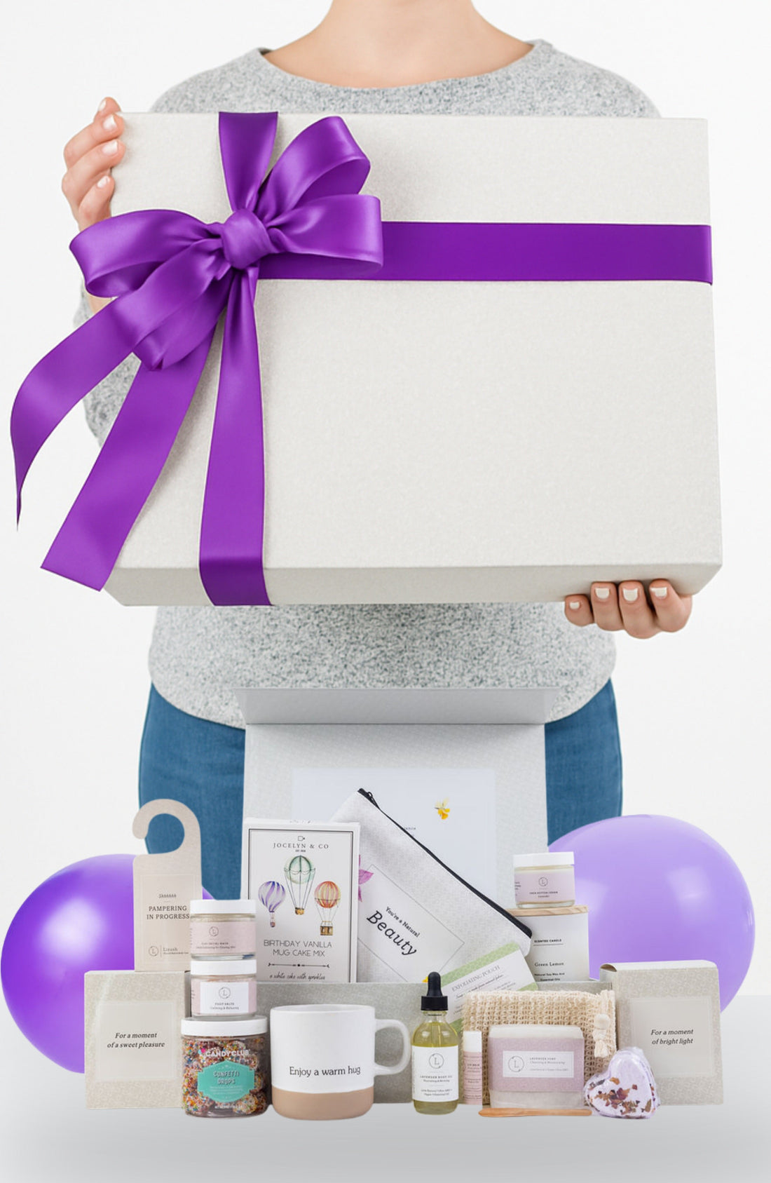 Birthday Gift Basket, Pampering Birthday Gift Box by Lizush