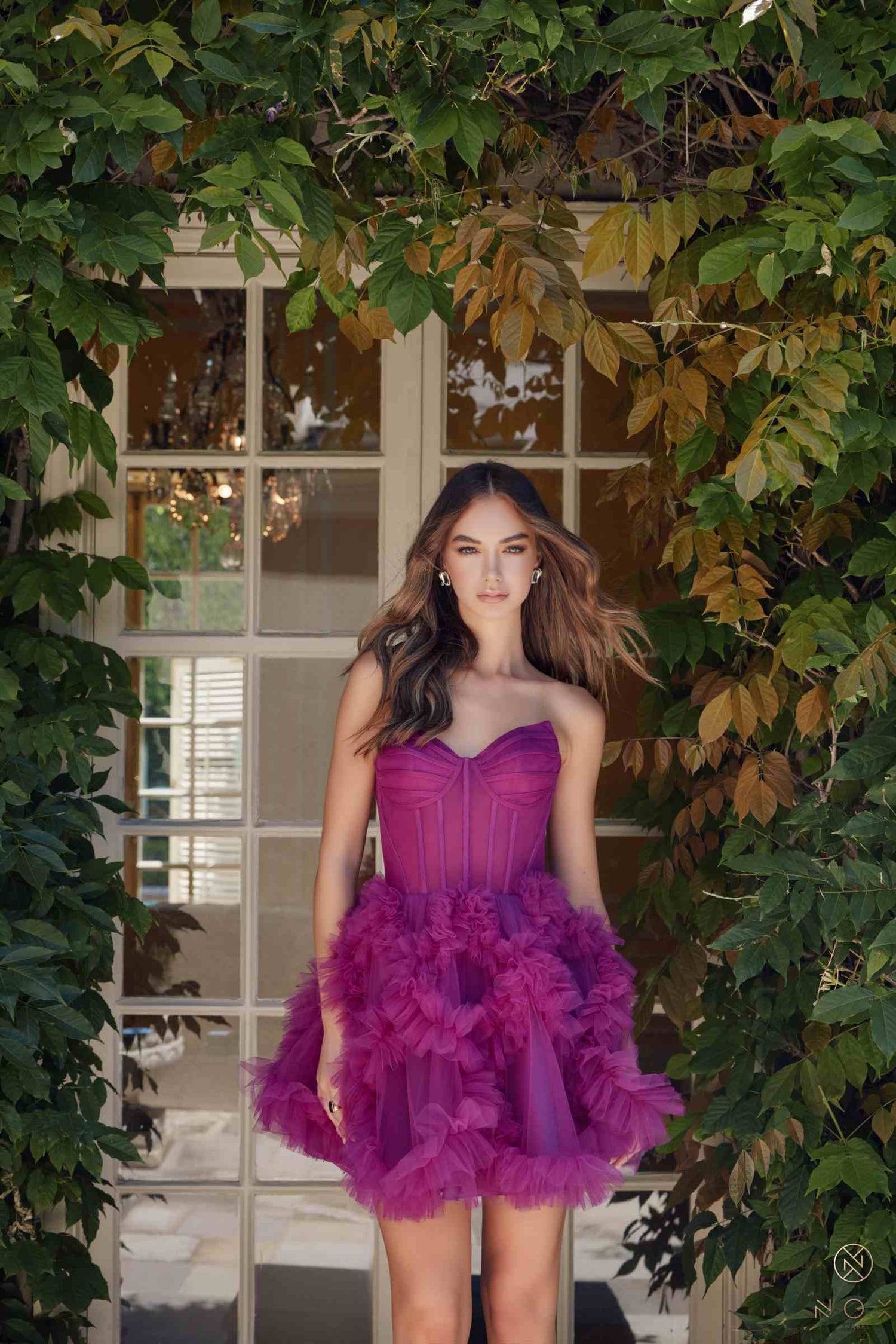 Nox Anabel Y859 Dress Strapless Sweetheart A-Line Ruffled Skirt by DiscountDressShop