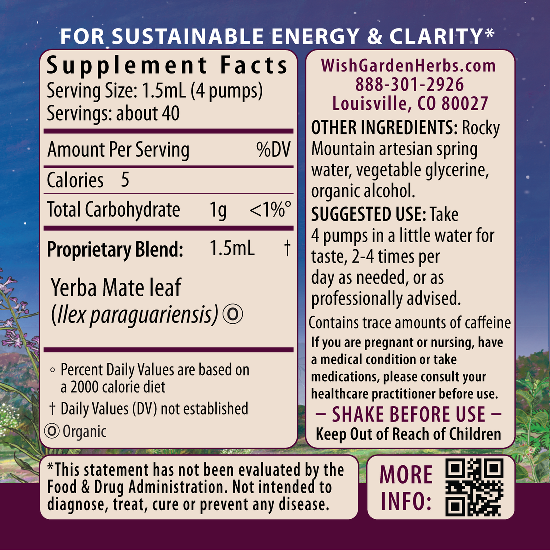 Yerba Mate Tincture by WishGarden Herbs