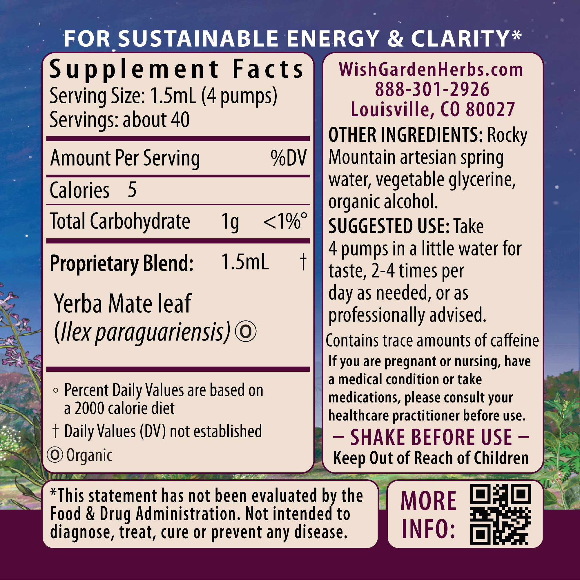 Yerba Mate Tincture by WishGarden Herbs