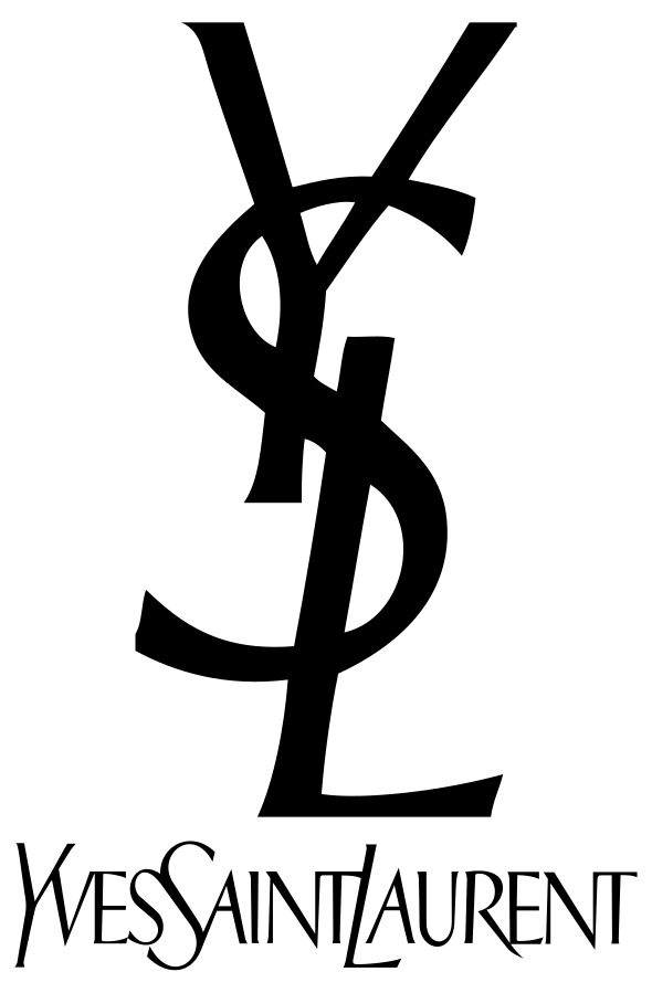 Black Yves Saint Laurent logo on a white background
