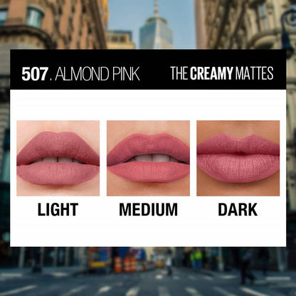 Maybelline New York Color Sensational Creamy Matte Lipstick / 507 Almond Pink by Dista