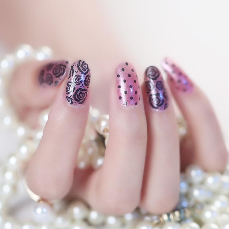 Pink Rose Dots by Candied Nails