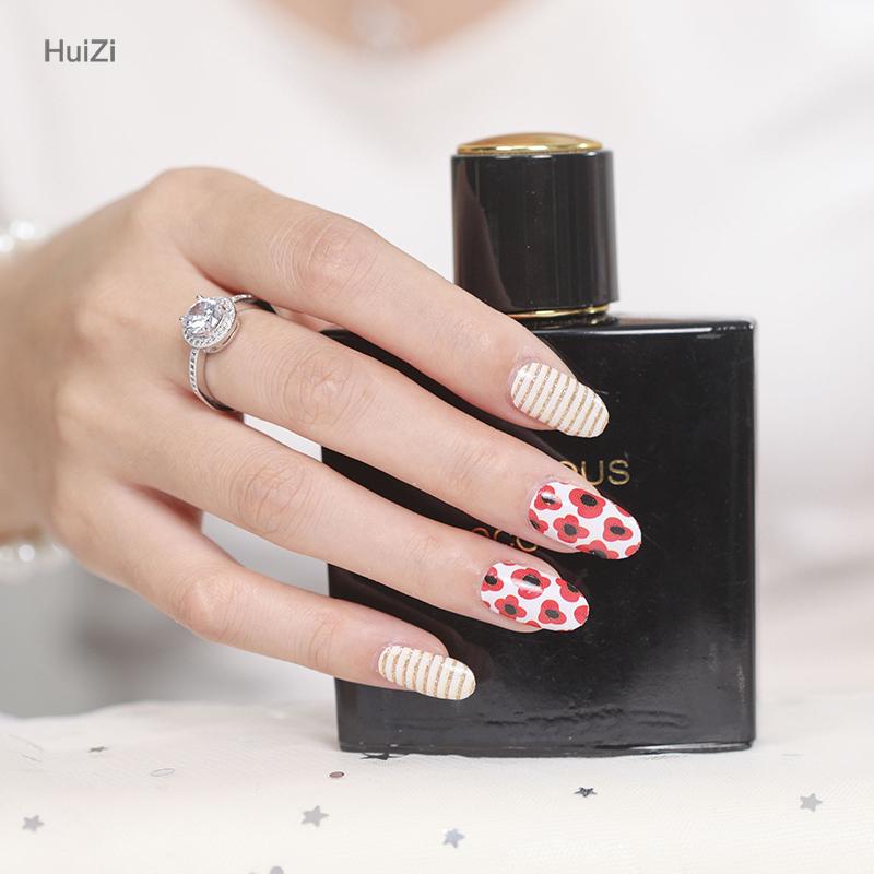 Red Posie Stripe by Candied Nails