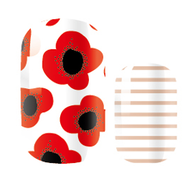 Red Posie Stripe by Candied Nails