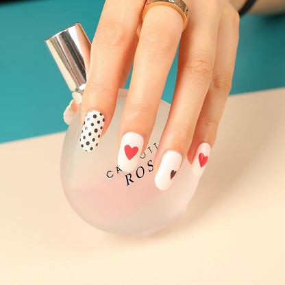 Polka Dot Hearts by Candied Nails