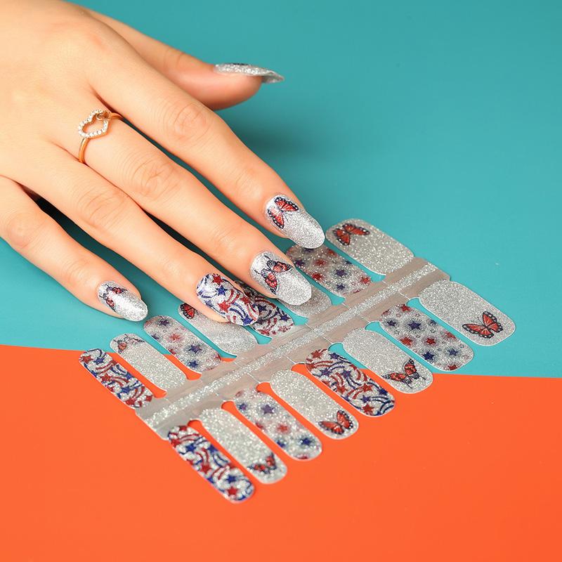 Red White &amp; Butterfly by Candied Nails