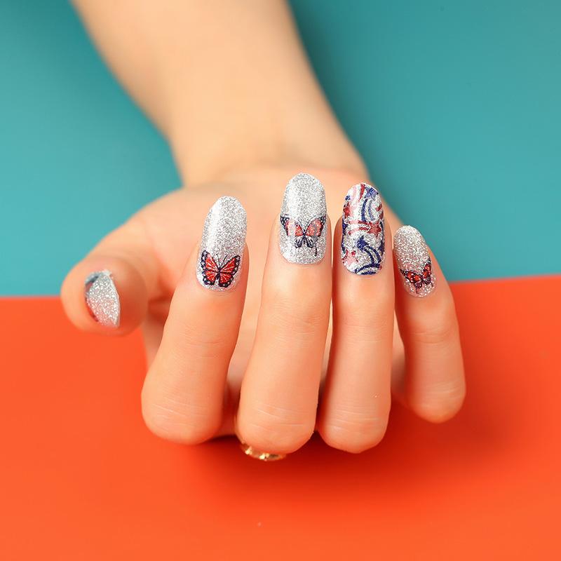 Red White &amp; Butterfly by Candied Nails