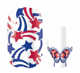 Red White &amp; Butterfly by Candied Nails