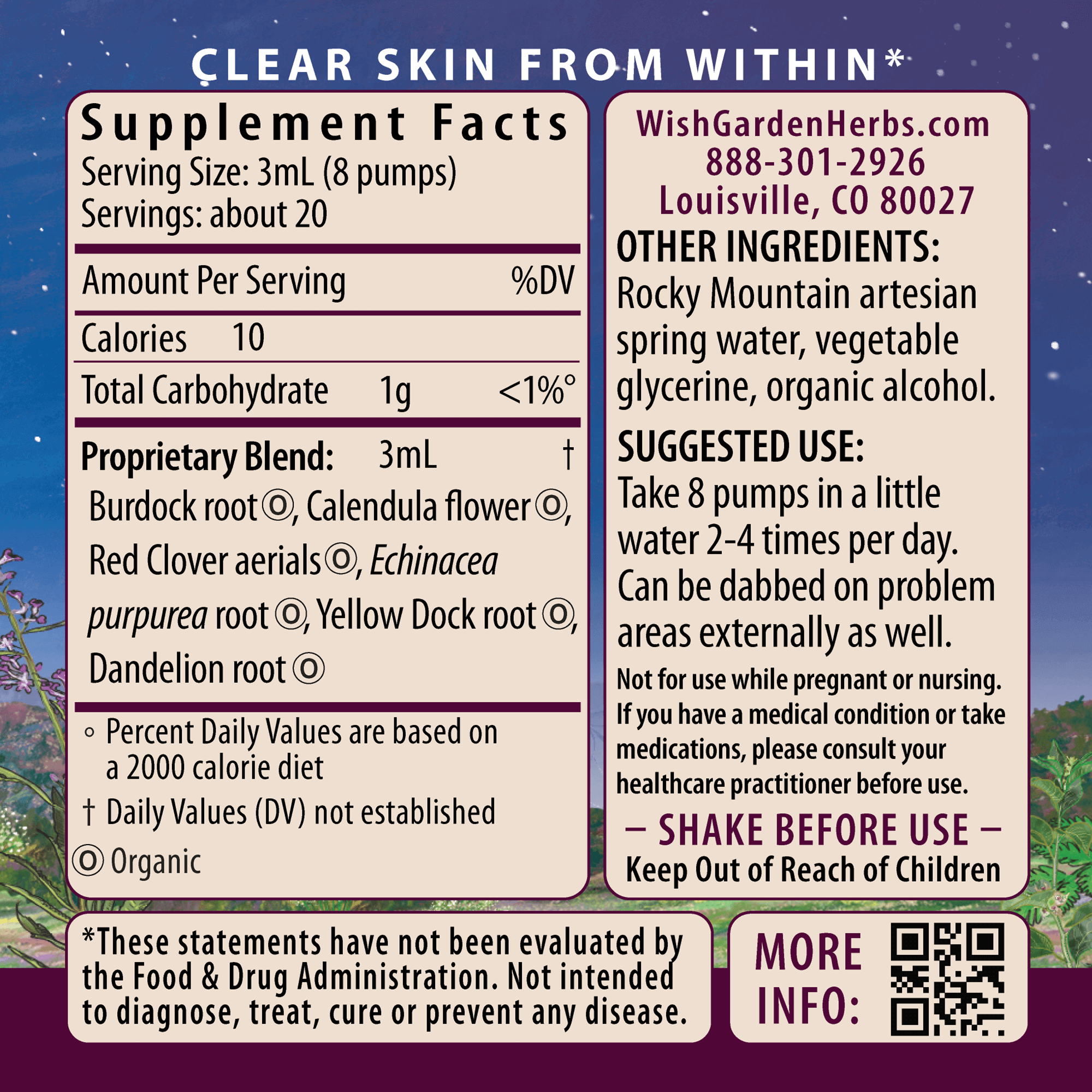 Clear Complexion, Blemish Control by WishGarden Herbs
