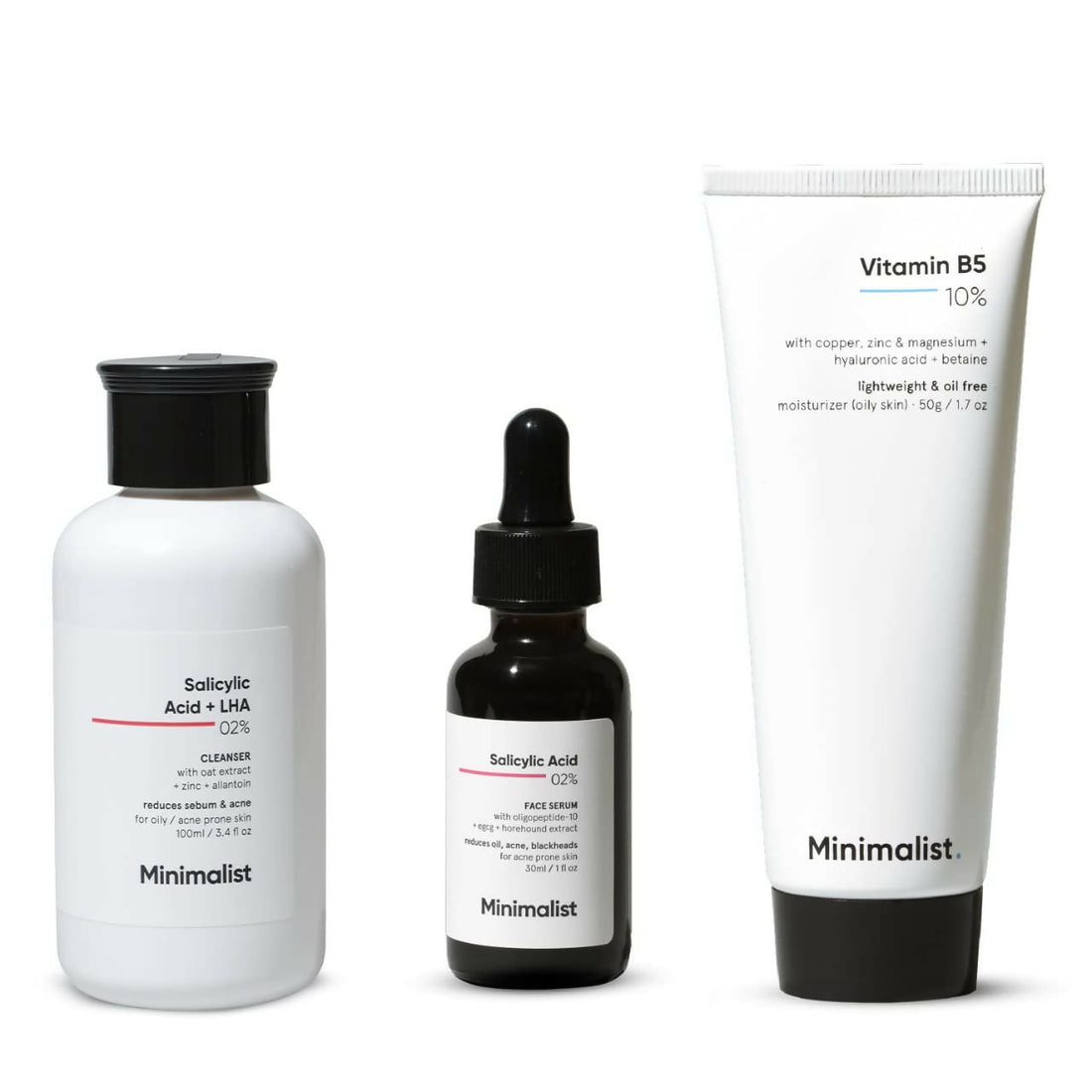 Minimalist Anti-Acne Kit, Skincare Routine Kit - Face Wash, Moisturizer, and Serum by Dista
