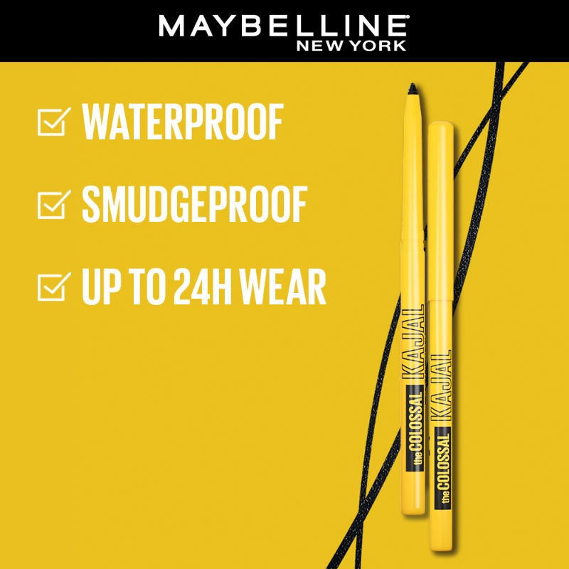Maybelline New York Colossal Kajal,Black, 0.35g by Dista