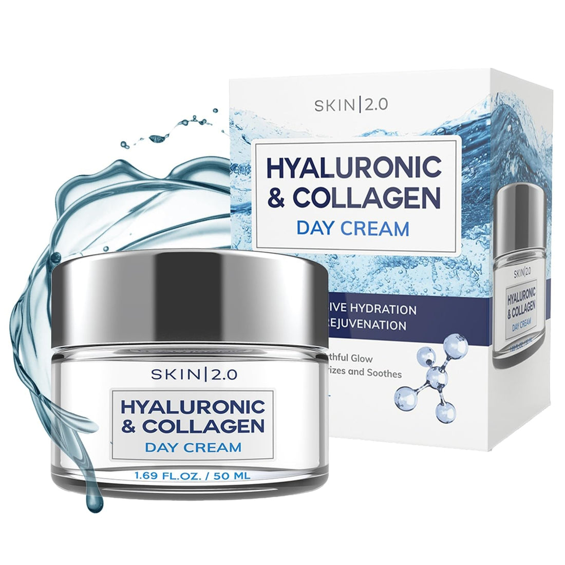 Hyaluronic Acid &amp; Collagen Face Moisturizer - Dermatologist Tested, Anti-Aging, Restores Elasticity - Hydrating, Clean Beauty, Cruelty-Free Korean Skincare for All Skin Types - 1.69 Fl Oz by Korean Skin Care