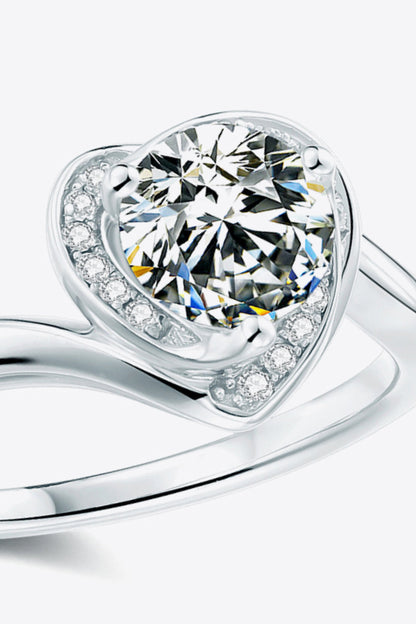 1 Carat Sparkala™ Platinum Over Pure Sterling Silver Heart Ring by Sparkala