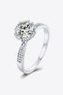 Platinum Over Pure Sterling Silver 1 Carat Brilliant Round Cut Sparkala™ Ring by Sparkala
