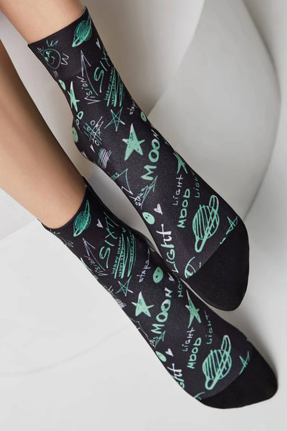 Dense Socks Conte Fantasy 913 - Moon Pattern