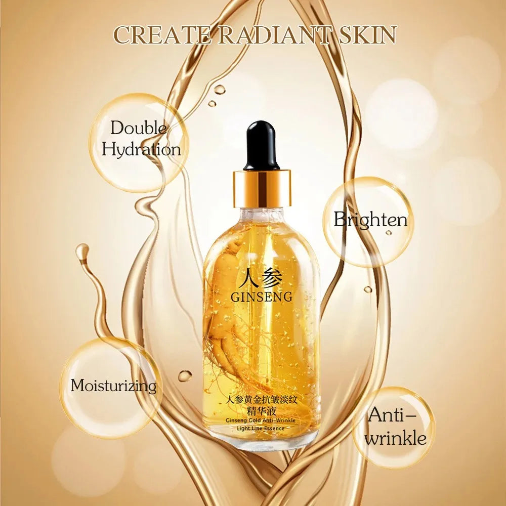 24K Gold Hyaluronic Acid Serum for Face Anti-Wrinkle Anti-Aging Brightening Moisturizing Skincare Facial Serum Essence Face Care by Korean Skin Care