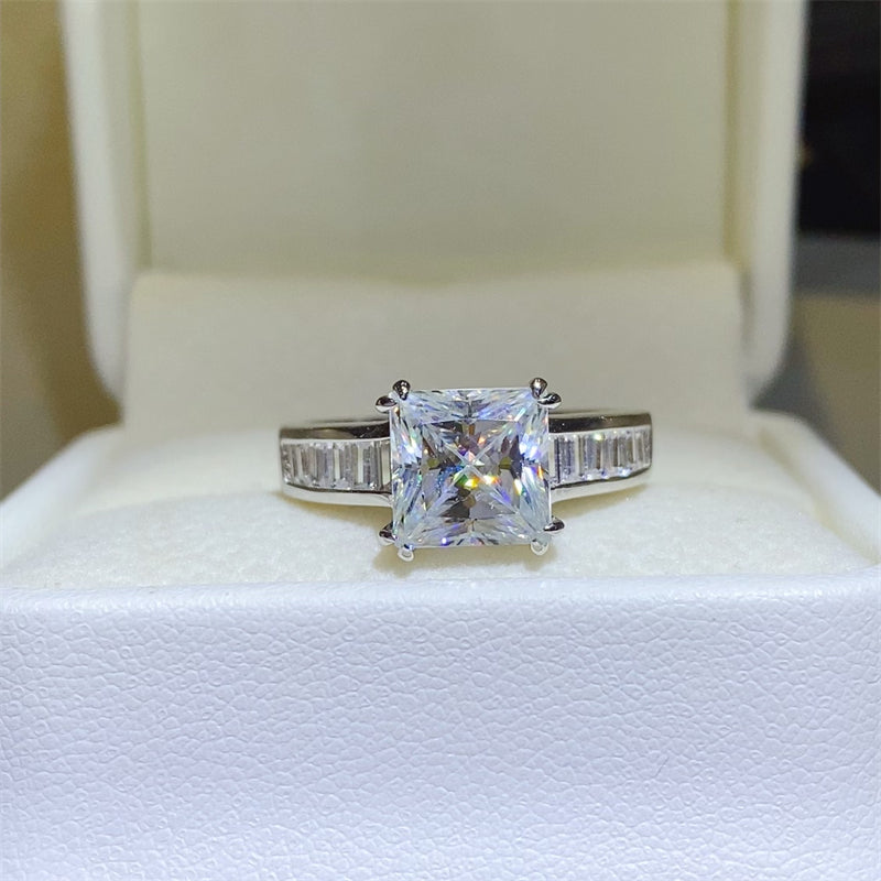 3 Carat Princess-Cut Sparkala™ Pure Sterling Silver Square Shape Ring by Sparkala