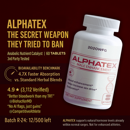 ALPHATEX: Hardcore Testosterone Support | Muscle Growth Drive Tablets for Men (60 Count) by 2020WFG
