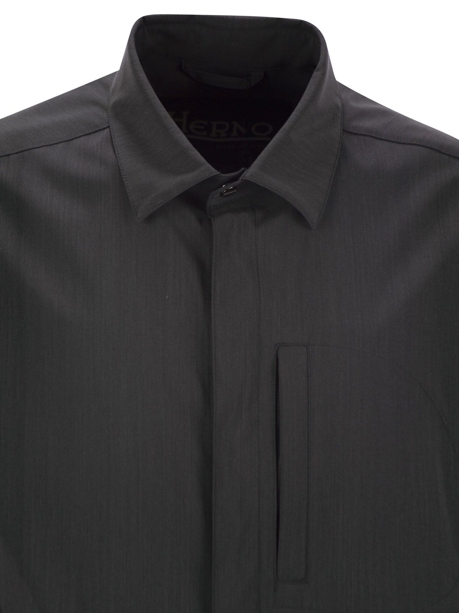 Herno Men Shirt-Cut Jacket In Tech Wool by Luosophy