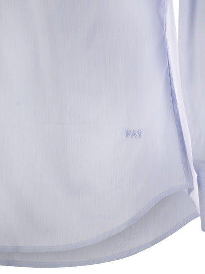 Fay Men Stretch Poplin Shirt With French Collar by Luosophy