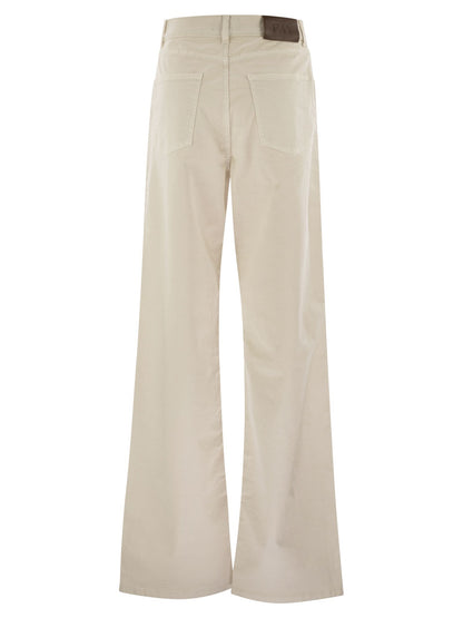 Fay Women 5-Pocket Trousers In Stretch Cotton Drill by Luosophy