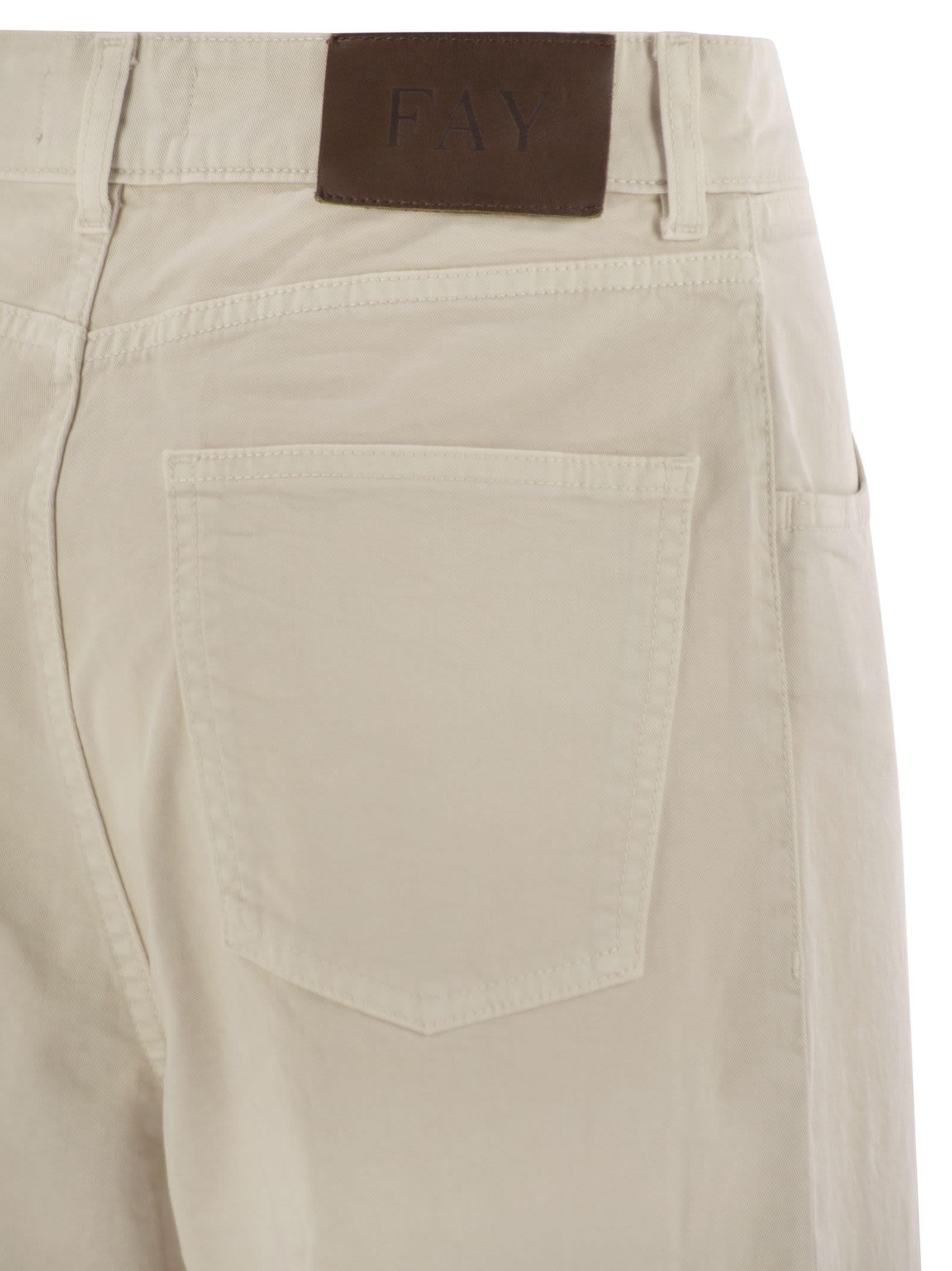 Fay Women 5-Pocket Trousers In Stretch Cotton Drill by Luosophy