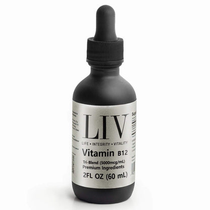 Vitamin B12 Tri-Blend Liquid Energy Booster (5000mcg, 60 servings) by LIV