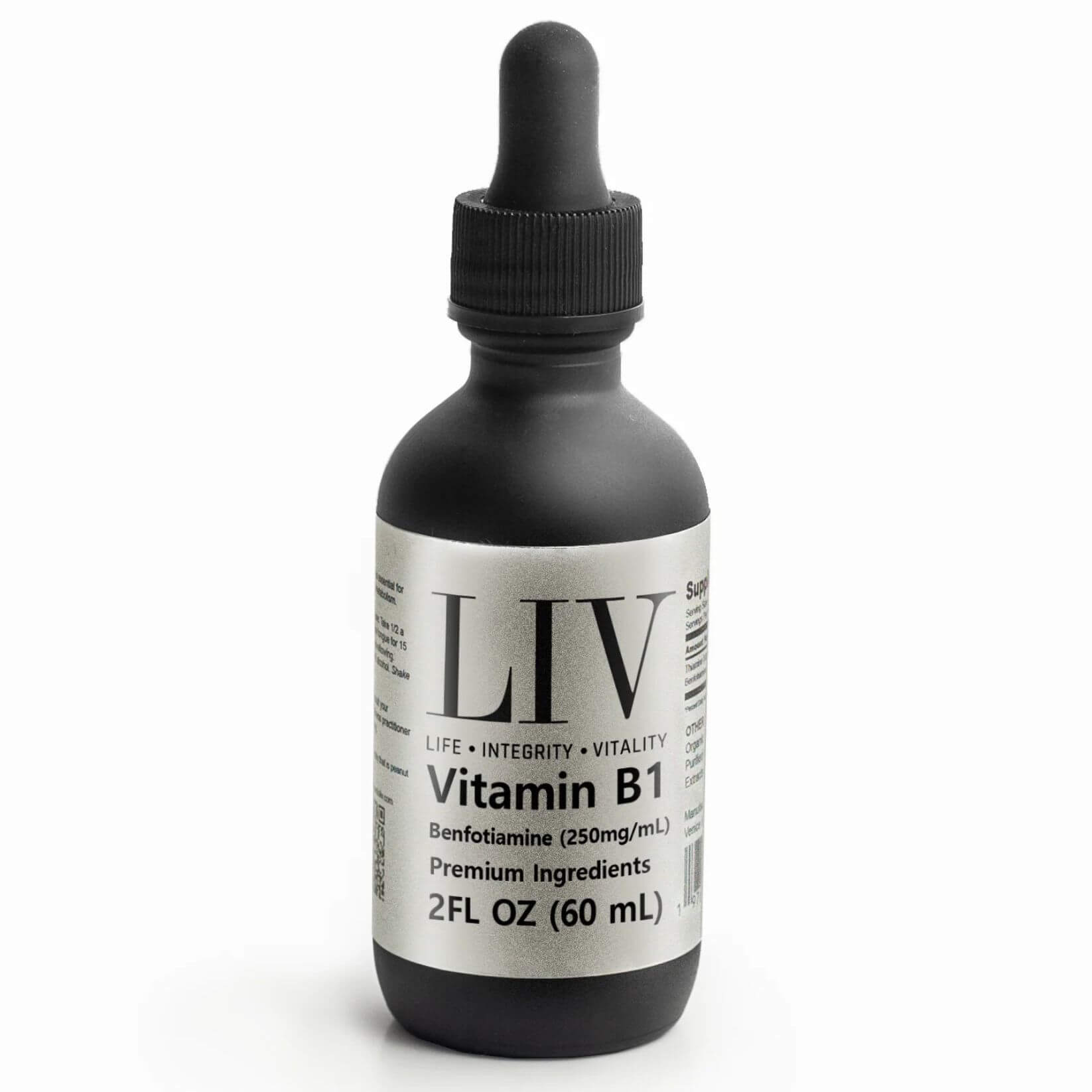Vitamin B1 Thiamine Liquid Metabolic Booster (Benfotiamine 250mg, 60 servings) by LIV