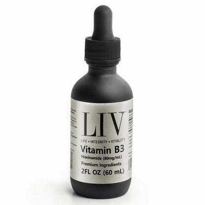 Vitamin B3 Niacin Liquid (Niacinamide 80mg, 60 servings) by LIV