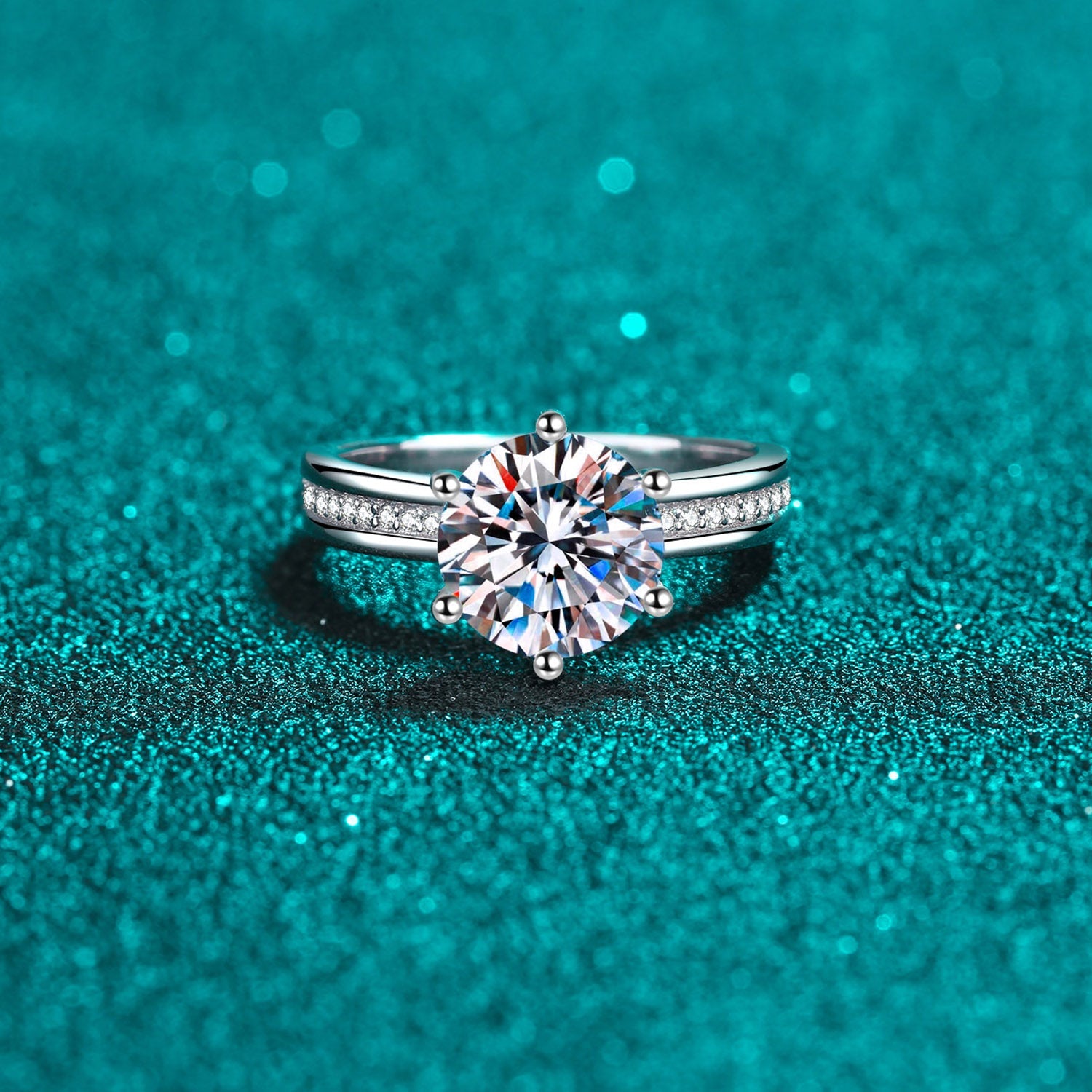 3 Carat Brilliant Round Cut Sparkala™ Pure Sterling Silver Ring by Sparkala