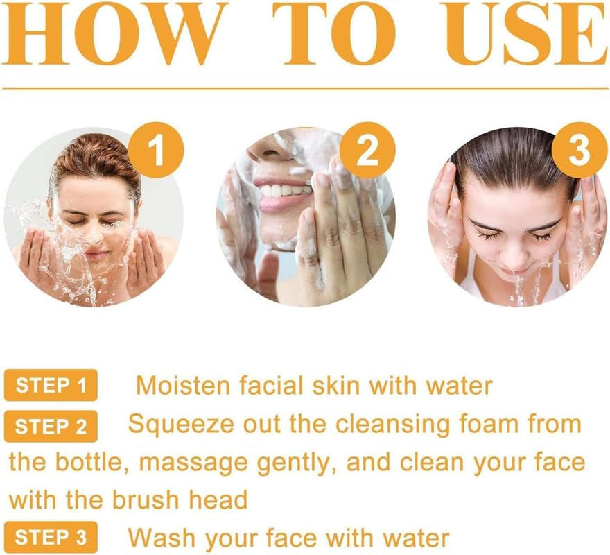 1Pcs Turmeric Facial Cleanser,Urmeric Facial Cleanser，Turmeric Foaming Cleanser,Deep Cleansing of Facial Skin， Turmeric Foaming Cleanser for All Skin by Korean Skin Care