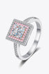 Stay Elegant 1 Carat Two-Tone Pink Princess-Cut Sparkala™ Ring (Platinum Over Pure Sterling Silver) by Sparkala