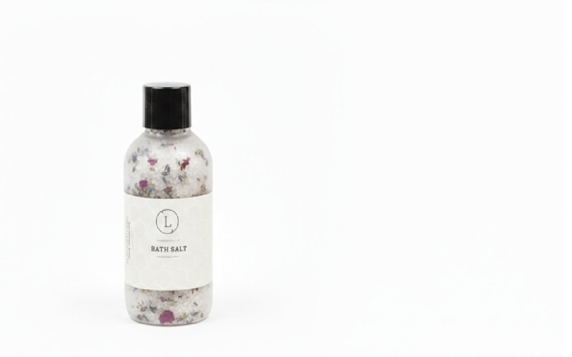 Luxurious Natural Bath Salts Discovery Set - 4 Botanical Glass Bottles by Lizush