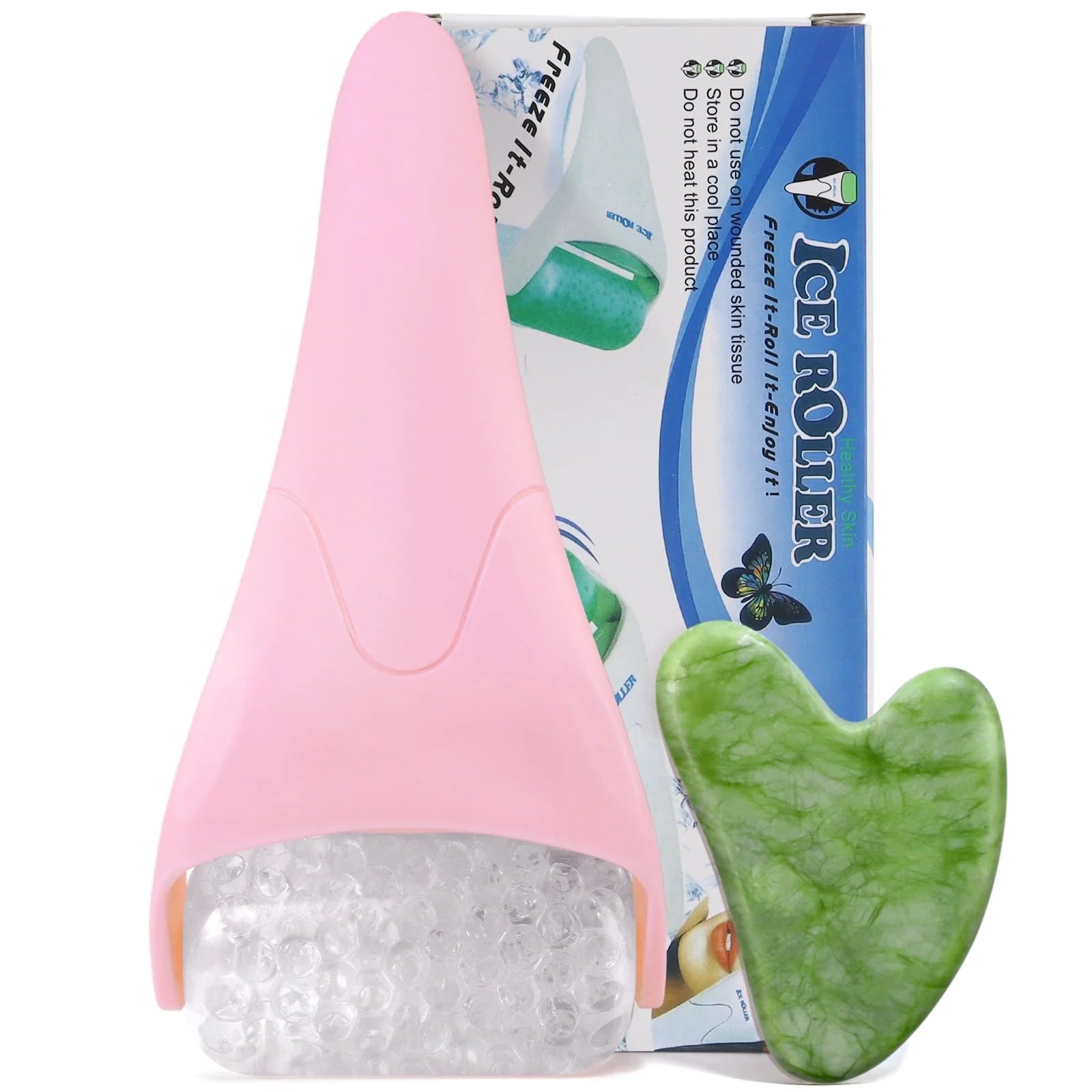 Ice Roller for Face &amp; Gua Sha, Ice Face Roller Massager Cryotherapy Reduces Puffiness, Pink by Korean Skin Care