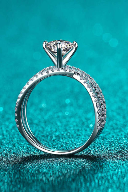 1 Carat Brilliant Round Cut Sparkala™ Crisscross Pure sterling silver Ring by Sparkala