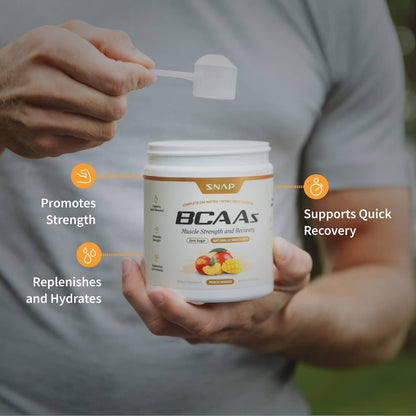 BCAA Powder (Peach Mango Flavor) by Snap Supplements