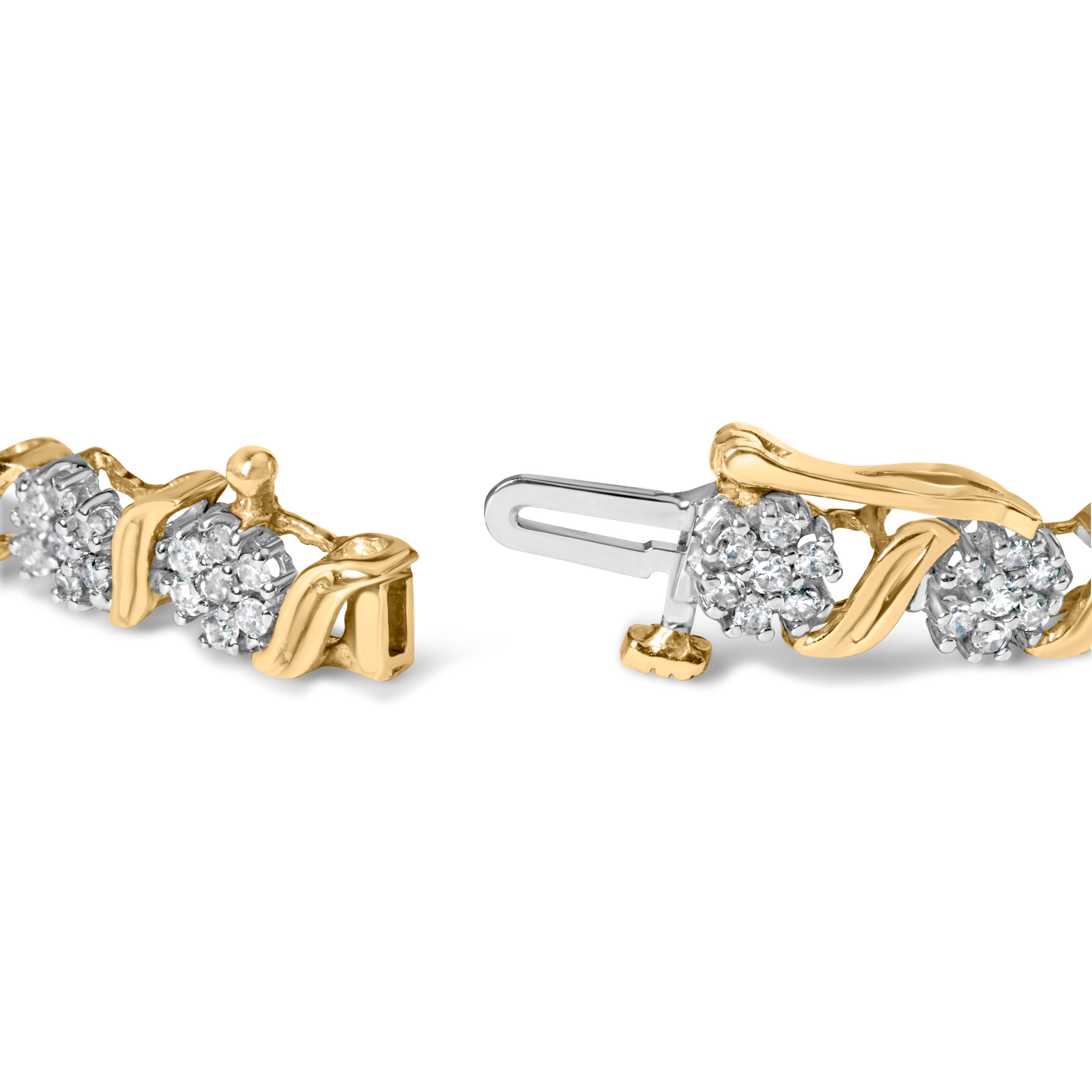 10K Yellow Gold 2.00 Cttw Round Cut Diamond &