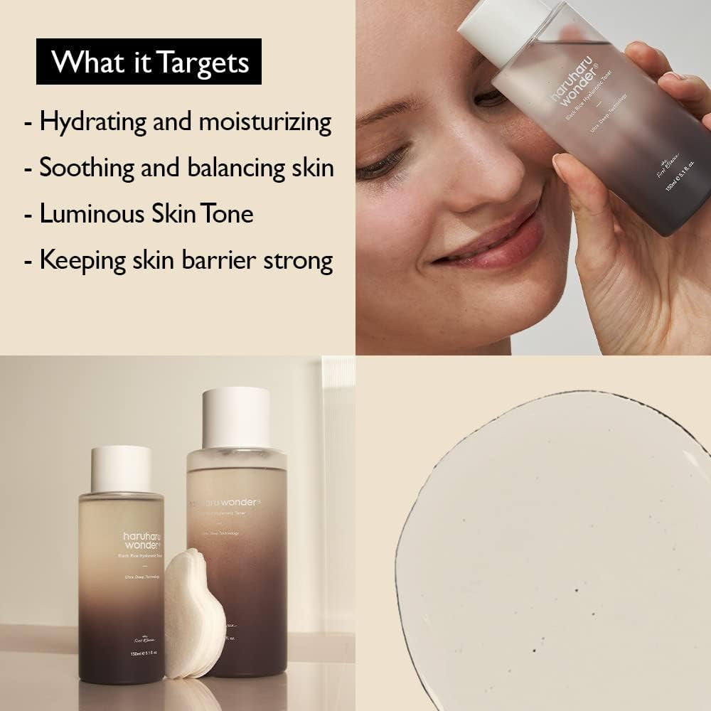 Wonder Black Rice Hyaluronic Toner 10.1 Fl.Oz / 300Ml | Face Moisturizer, Facial Toner for All Skin Types | Vegan, Cruelty Free, Ewg-Green by Korean Skin Care