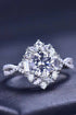 Floral 2 Carat Sparkala™ Crisscross Ring (Platinum Over Pure Sterling Silver) by Sparkala