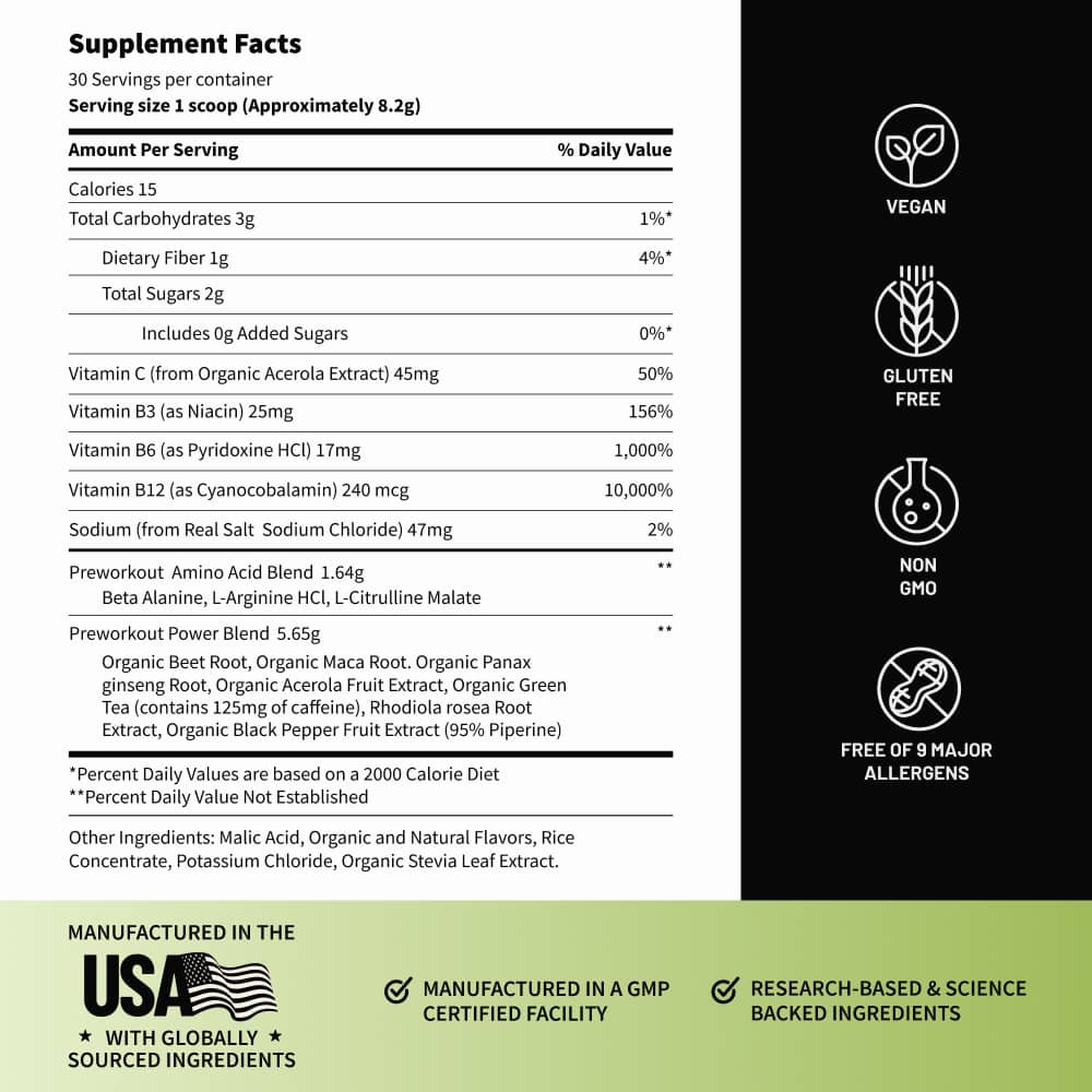 Nitric Oxide Organic Beets Pre-Workout by Snap Supplements