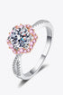1 Carat Pink Brilliant Round Cut Sparkala™ Flower-Shaped Crisscross 925 sterling silver Ring by Sparkala