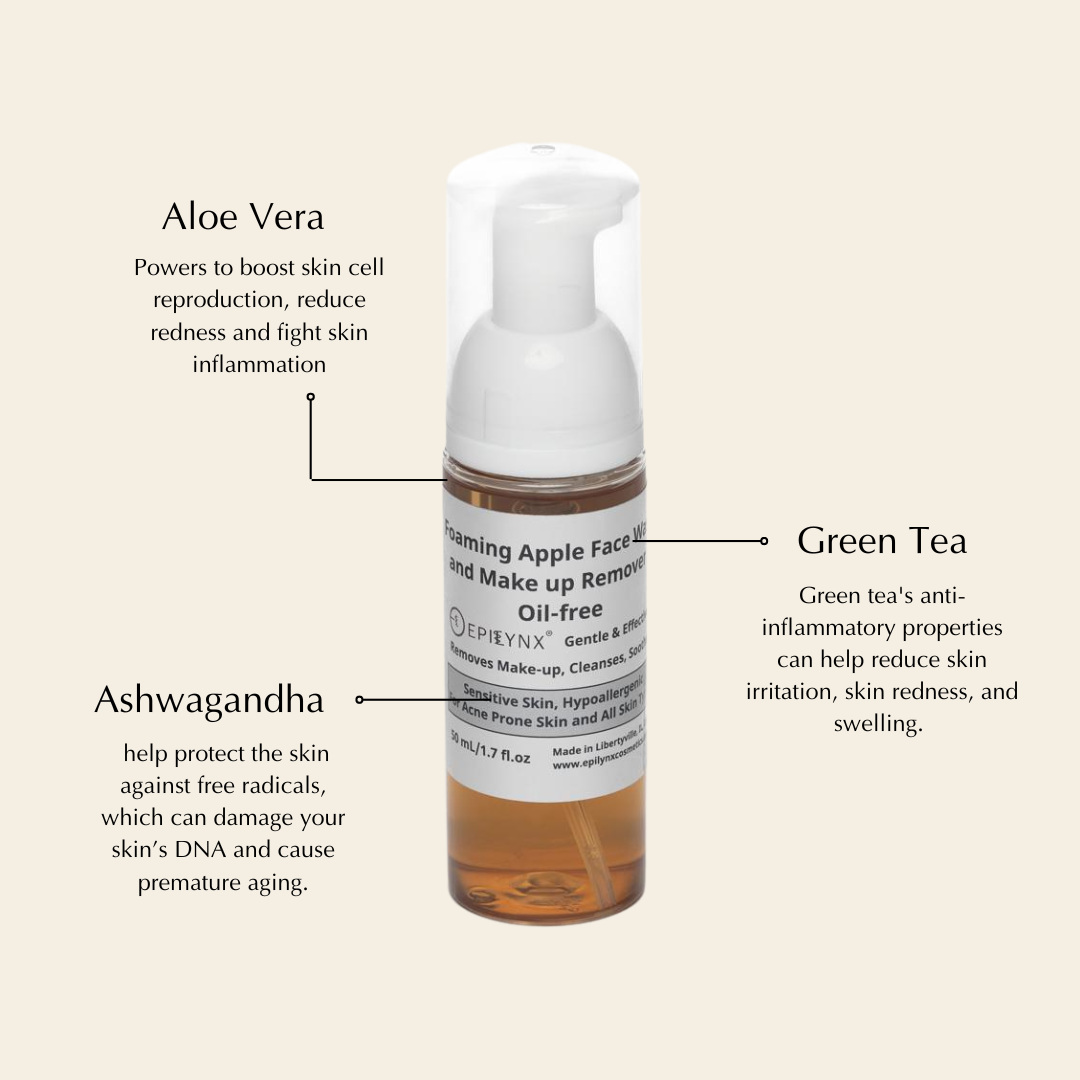 Gentle Foaming Facial Cleanser – Aloe, Apple &amp; Ashwagandha for All Skin Types