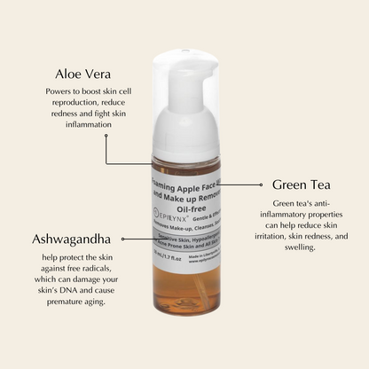 Gentle Foaming Facial Cleanser – Aloe, Apple &amp; Ashwagandha for All Skin Types