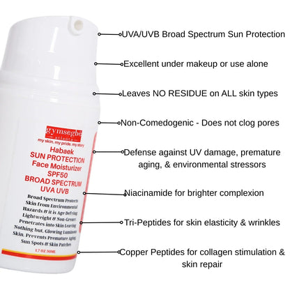 Habaek Sun Protection Face Moisturizer SPF50 | Peptides | Niacinamide by gymsegbë