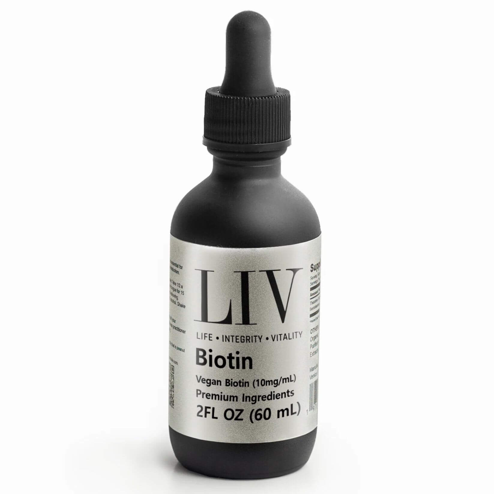 Biotin Liquid Skin Nutrients (Vegan, 10,000mcg each, 60 Servings) by LIV
