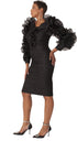 Black Ruffle Sleeve Cocktail Dress – Dramatic Evening Look – 9765 by Tally Taylor