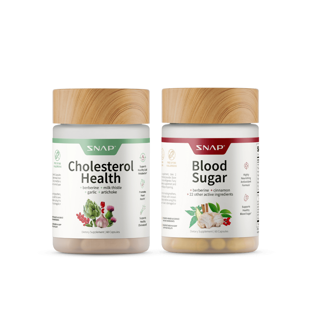 Blood Sugar &amp; Cholesterol Health Bundle by Snap Supplements