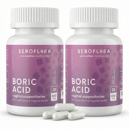 Boric Acid Suppositories (30ct, 2 bottles) by Seroflora